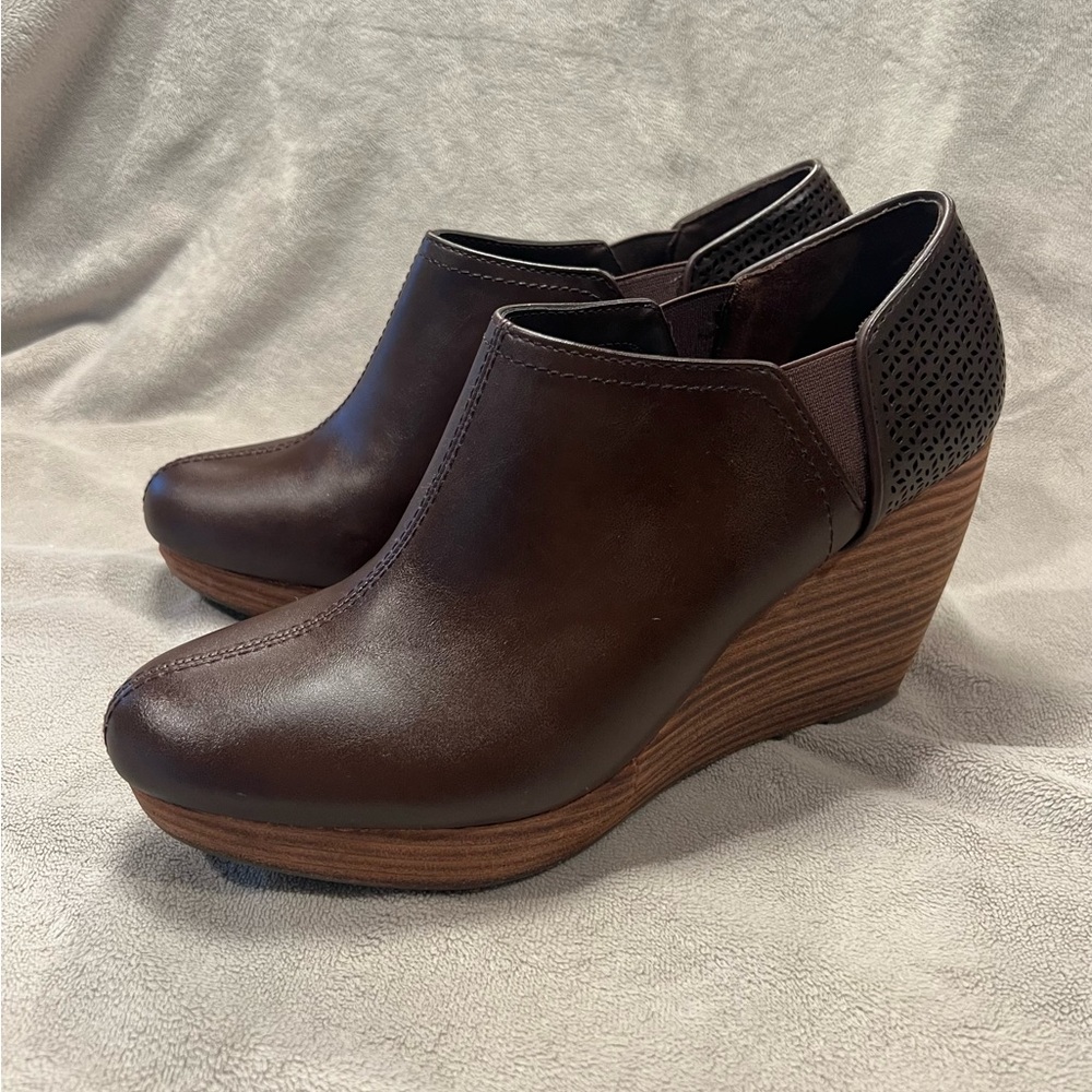 Dr. Scholl's Dark Brown Wedge Ankle Boots